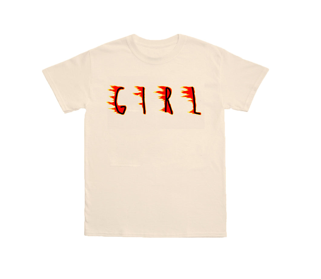 T-Shirt Climate Neutral Fire Girl yellow Red Black